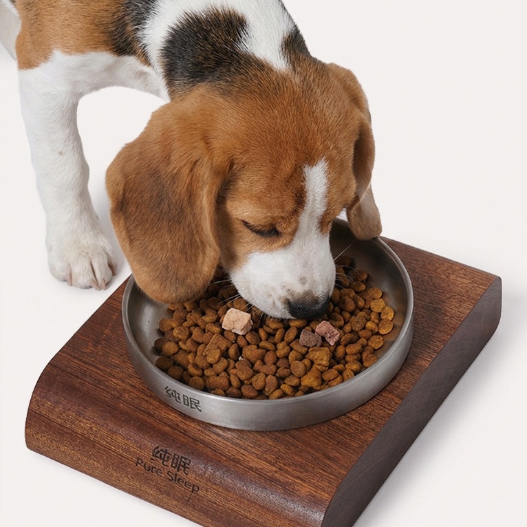 纯眠 · 比格犬使用实木碗托与陶瓷碗