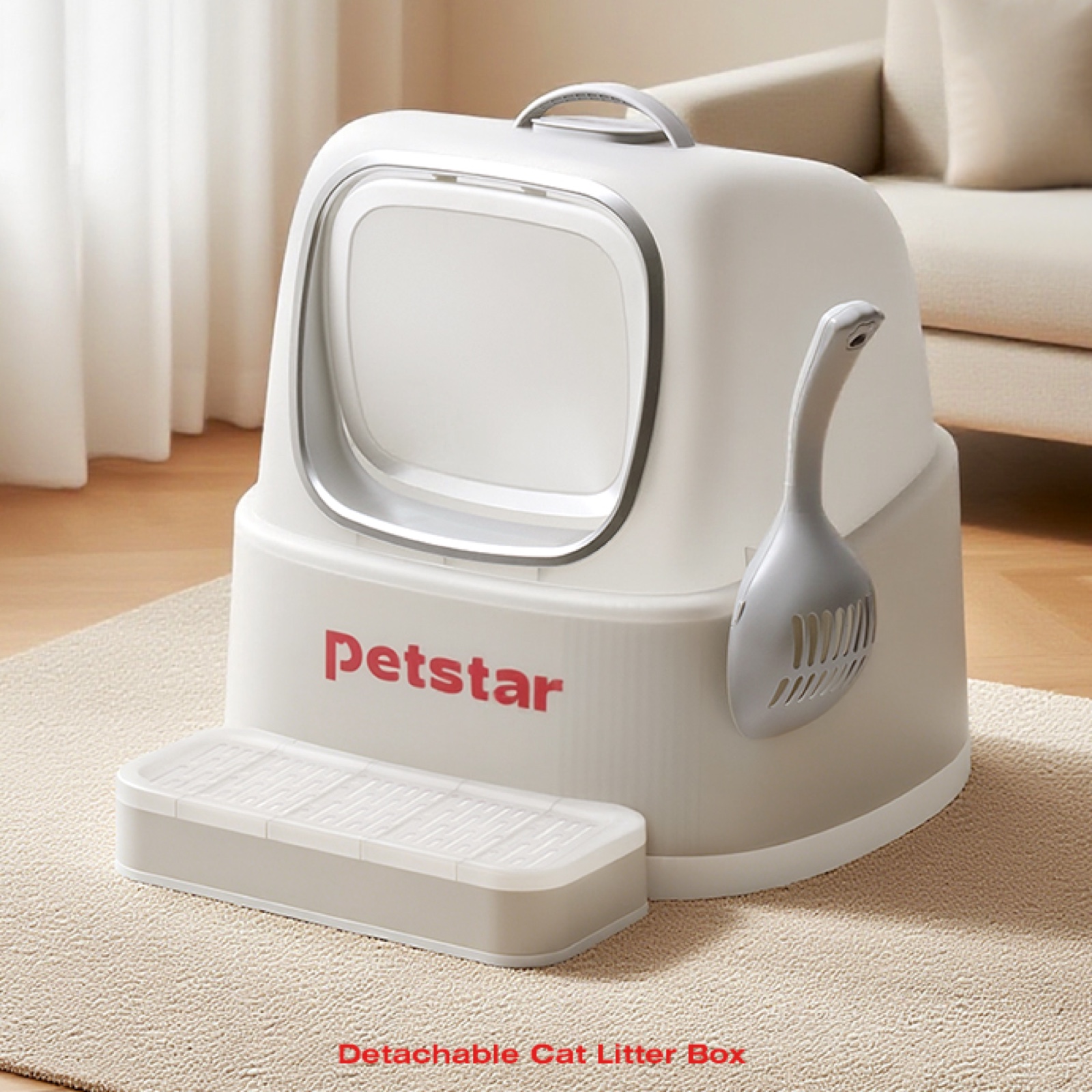PETSTAR 分体两用穹顶猫砂盆 PSBN0019GY