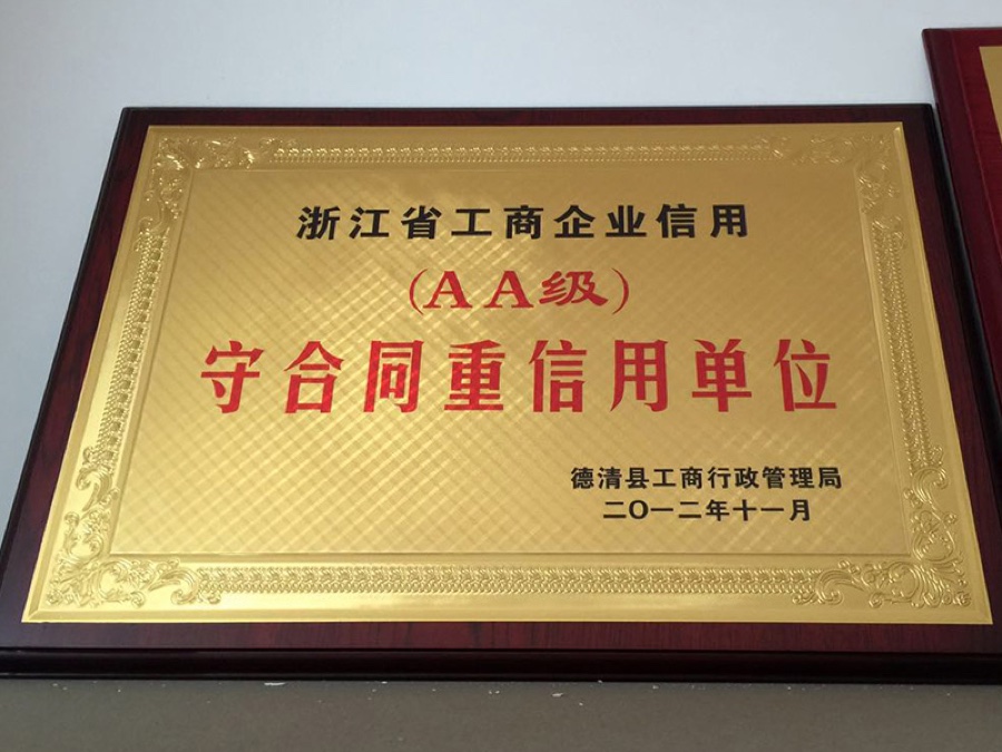 守合同重信用单位AA级 2012